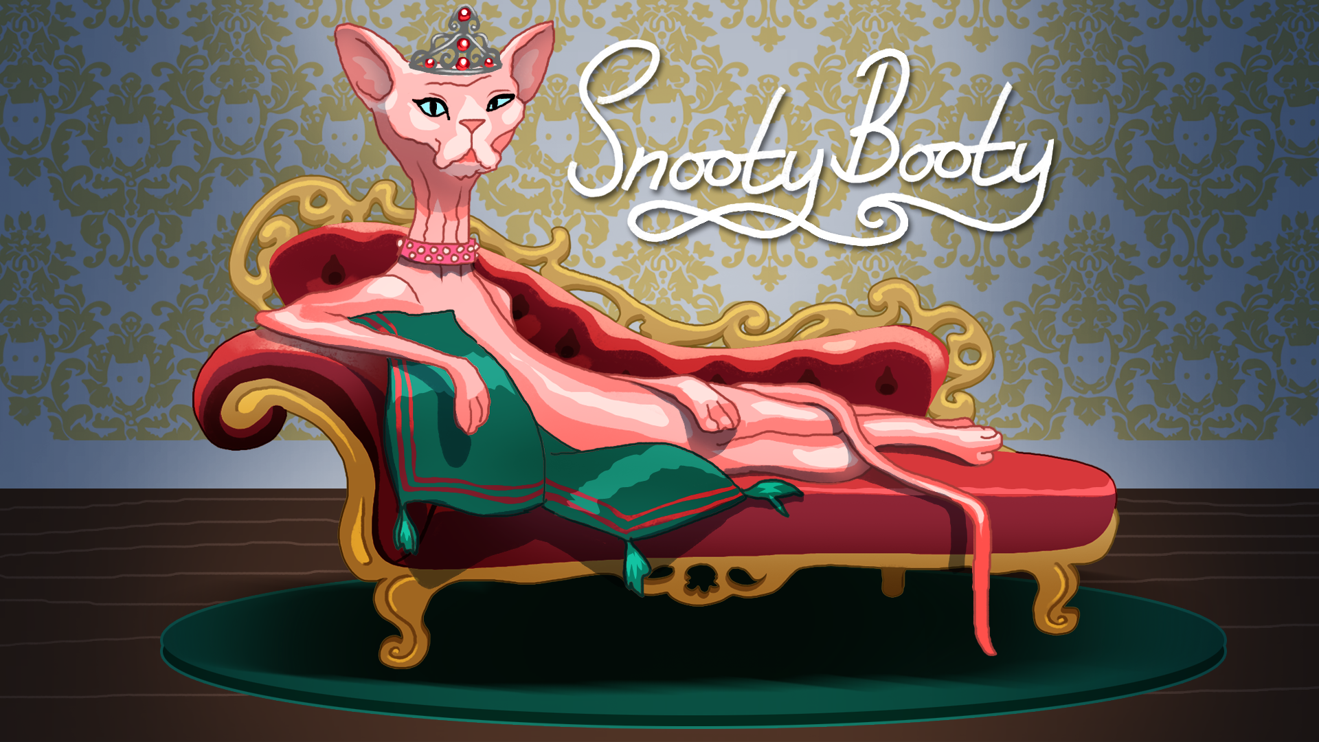 Snooty Booty the cat from dating sim visual novel steam game Purrfect Date